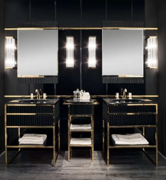 Зеркала для ванных комнат OASIS BATHROOM Academy 0ACSPR066OR - декор - ribbed nero 66*2*h100