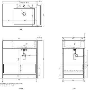 Раковина накладная Cielo I Narcisi NALAMSX PL 76 см левая голубой