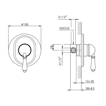 Смеситель для душа Nicolazzi  Внешняя часть 3406BZ76