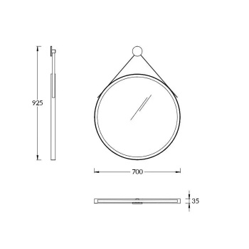 Зеркало CONO круглое Kerama Marazzi 70 белое матовое CO.mi.P.70\WHT