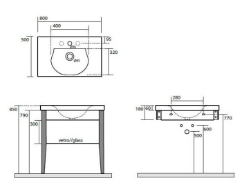 Ножки из дерева для раковины Kerasan Bentley 2 штуки, темный ясень 916947