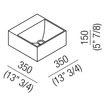 Раковина Agape Handwash 35x35x15, без отв., белый ACER09940RZ *0