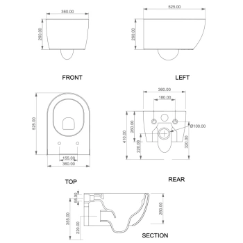 Крышка с сиденьем для подвесного унитаза с микролифтом GSG Ceramic Design Like LKCOPRSLTICRCN000 - белый глянцевый