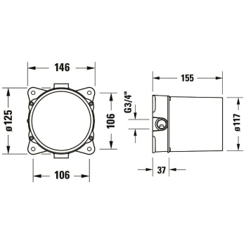 Duravit C1Базовый набор для установки напольного смесителя