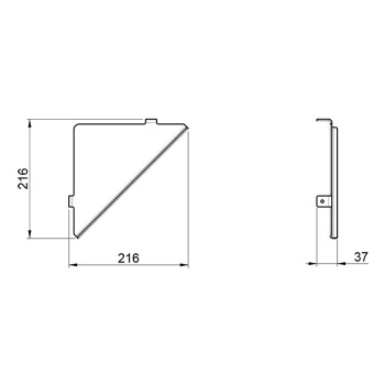 Полка угловая Almar 216xh216, нержавеющая сталь брашированная aisi 316 E300002.316