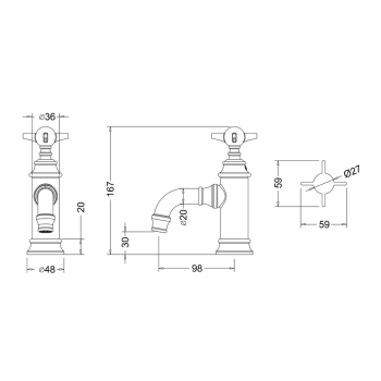 Смеситель для раковины Burlington Arcade ARC35 никель