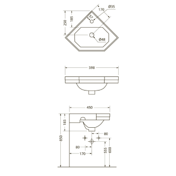 Подвесная раковина Burlington B10