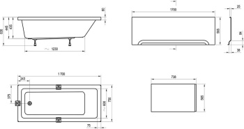 Акриловая ванна Ravak 10° 170x75 CA71000000