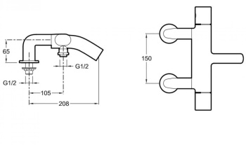 Смеситель на борт ванны Jacob Delafon Talan E10107-CP, хром