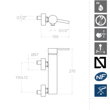 Смеситель для душа Ramonsoler Drako 3308S