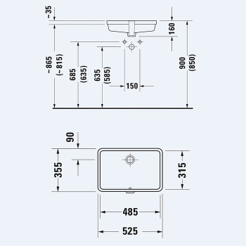 Раковина Duravit Vero 03304800001-WG