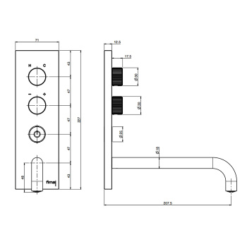 Смеситель для раковины Fima Carlo Frattini Switch On F5951VLX5NS c кнопкой on/off, черный