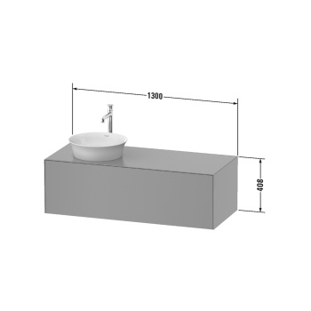 Duravit White Tulip Тумбочка подвесная,  408x1300x550 мм, 1 выдвижной ящик, цвет: белый высокоглянцевый