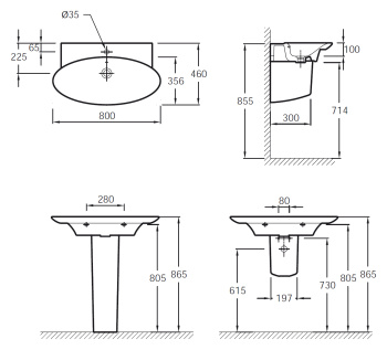 Раковина Jacob Delafon Presqu`ile 80 E4437-00