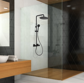 Смеситель для душа Ramonsoler Tzar с душевым комплектом чёрный 340801BTNM