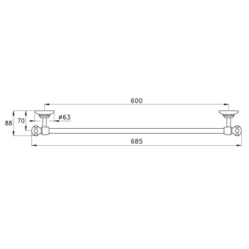 Полотенцедержатель настенный Stella Italica 60 см 602/60 хром IT10002CR00