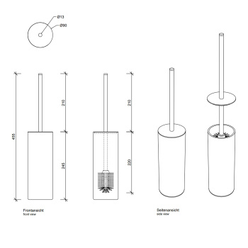 Туалетный ершик Decor Walther Crack SBG напольный, французское стекло Craquele, золото 933020