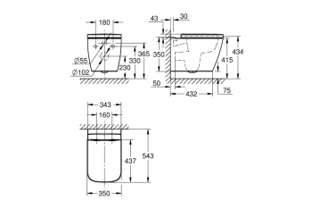 Унитаз подвесной Grohe Bau Edge 106740SH00