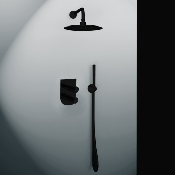Смеситель для душа Ramonsoler Tzar встраиваемый с тропическим и ручным душем черный K3415021NM