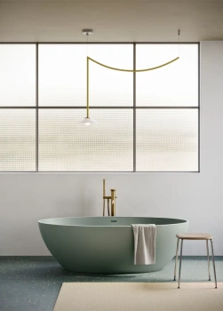 Ванна из искусственного камня 165×80 h52 Catalano Vasche Solid со слив-переливом Nero satinato 7239010022