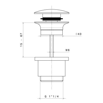 Донный клапан для раковины Kerama Marazzi нержавеющая сталь 24686KM.50.050