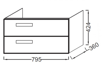 Тумба под раковину 80 см Jacob Delafon Rythmik EB1302-E10 Квебекский дуб