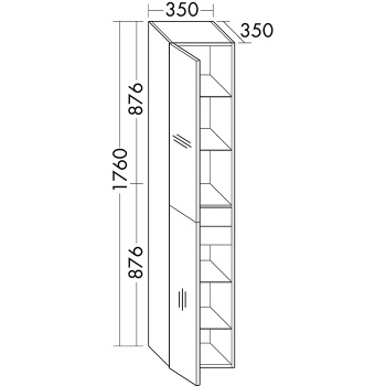 Burgbad Coco Подвесной шкаф 35x35x176 см, цвет: белый HSIU035 L F2853