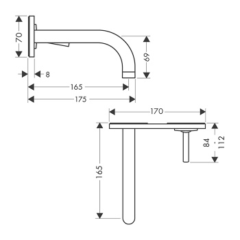 Смеситель для раковины Axor Uno 38112250 золото