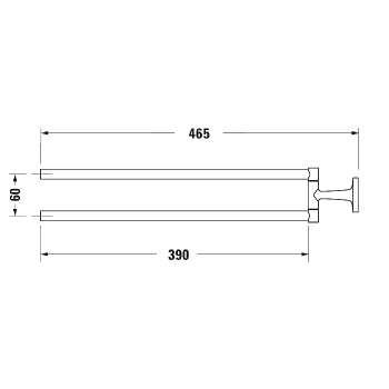 Duravit Starck T Полотенцедержатель двойной, настенный 465мм, цвет: Stainless steel Brushed