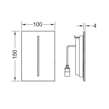TECEfilo Urinal Лицевая панель, нержавеющая сталь, сатин, с покрытием против отпечатков пальцев (без картриджа 9242091/9242092)