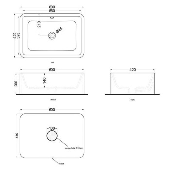 Раковина накладная Cielo Shui Comfort SHLAA6020 MU 60 см зеленый