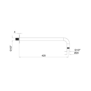 Держатель верхнего душа настенный Almar 42 с круглым отражателем, gun metal brushed pvd E021115.GM