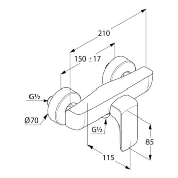 Смеситель для душа Kludi Ameo 417100575 хром