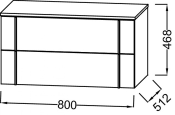 Тумба для ванной 80 см Jacob Delafon Nouvelle Vague EB3054-M43, нежный аквамарин
