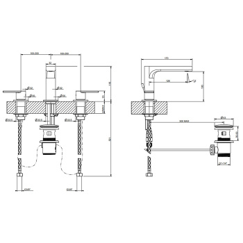 Смеситель для раковины наотверстия Gessi Emporio Emporio Via Manzoni 38612.149 finox brushed nickel