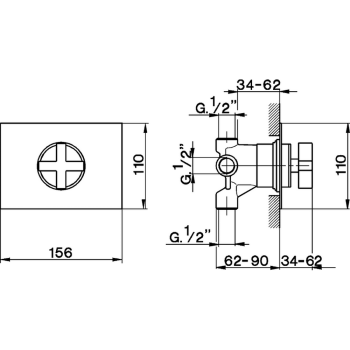 Переключатель Cisal Barcelona на 3 положения,внутренняя и внешняя части в комплекте, хром BA00027021 Акция