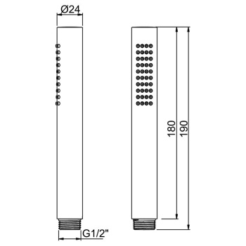 Лейка душевая ручная Easy Brass с одним типом струи Almar, copper brushed pvd E082091.CO