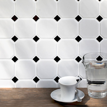 Керамическая мозаика Starmosaic Geometry Octagon Big White/black Matt (gtpl61466/cla006) 300x3006 шт