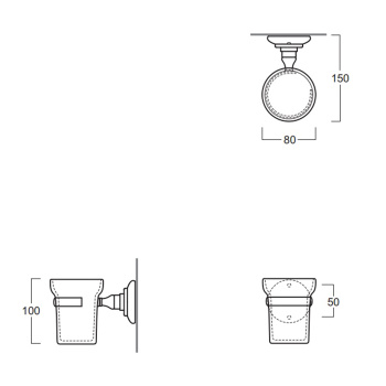 Стакан для ванной комнаты подвесной Simas Victoria 260203br бронза/белый
