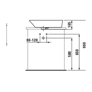 Laufen Palomba Раковина-чаша 600х400х130мм без отв. под смеситель, цвет: белый
