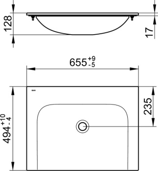 Накладная раковина Keuco Plan 66 32950316500