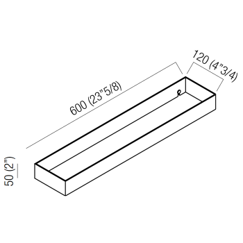 Полочка Agape 369, 60см, подвесной, глянец A369234A