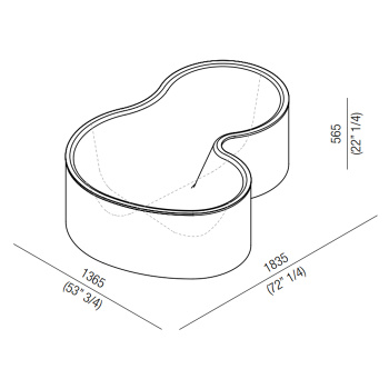 Ванна из искусственного камня Agape DR 183.5x136.5 AVAS1090ZPT0
