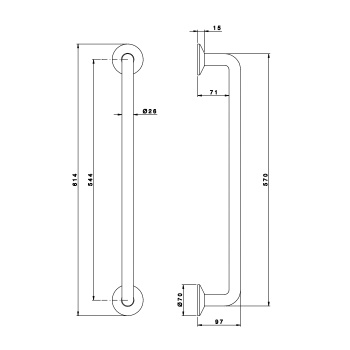Поручень Nicolazzi Accessori Grab Bar 614 мм, copper plated 5547LRA