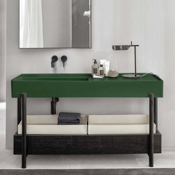 Раковина накладная Cielo Plinio PNLASF AL 140 см зеленый