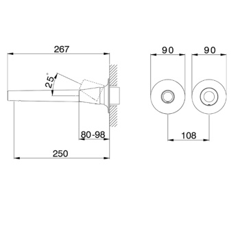 Смеситель для раковины встраиваемый Cisal Vita VI00551140 черный