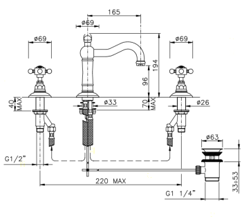 Смеситель для раковины Nicolazzi Half Dome 1409DB70 бронза