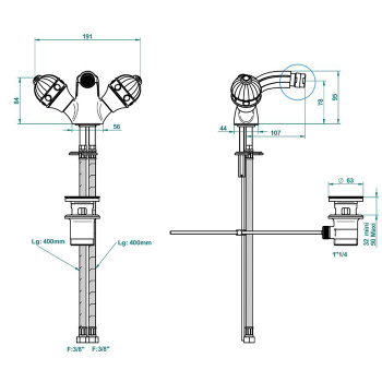 Смеситель для биде THG Cheverny Onyx Noir U1V-F01-3202 полированное золото