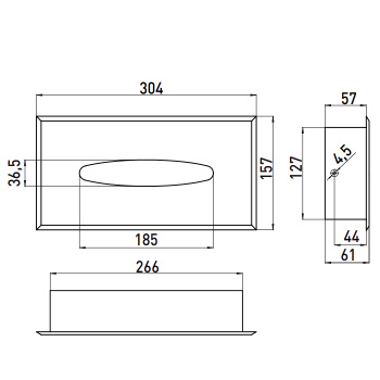 Контейнер для салфеток Emco System2 встраиваемая модель, хром 3557 001 00