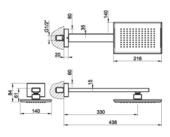 Верхний душ Gessi Eleganza 46148.030 Copper PVD